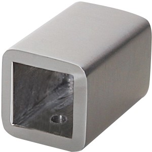 Wandanschluss aus Aluminium für Vierkantstäbe zur Geländerbefestigung.