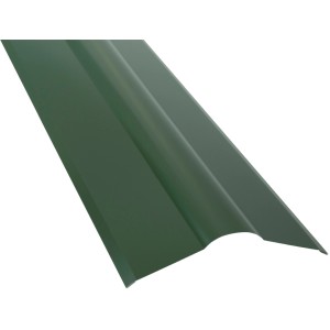 Grüne Firsthaube, 100 cm, für Dachbleche. Wetterfest und leicht zu montieren.