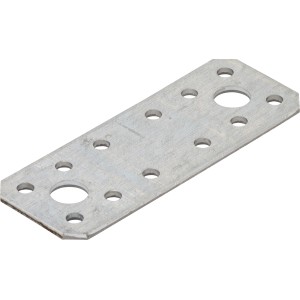 Flachverbinder, verzinkt, 100x35mm, mit Löchern, für Holzverbindungen und Möbelbefestigung, 10er-Set.