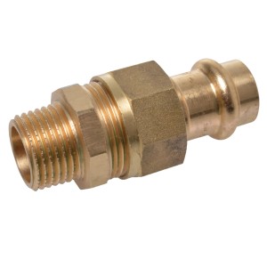Kirchhoff RG-Verschraubung, 18 mm x 21 mm, flachdichtend, mit Muffe, blank.