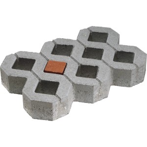 Rasengitterstein, 40,5x61x8cm, Beton grau mit Öffnungen für Rasen oder Kies, ideal für PKW-Stellplätze.