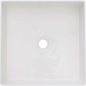 Quadratisches, weißes baliv Aufsatzwaschbecken WBA-7100, 41x41 cm, ohne Hahnloch.
