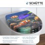 Schütte WC-Sitz Sea Life mit Absenkautomatik und Fischmotiv auf weißer Toilette.