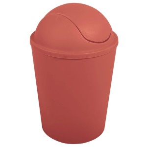 Terracottafarbener MSV Mülleimer Ako 5,5l mit Schwingdeckel für Bad oder Küche.