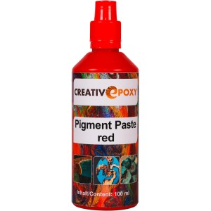 Rote CreativEpoxy Pigment Paste für Epoxidharz, 100 ml Flasche.