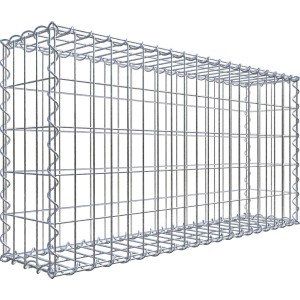 Gabiona Gabionenkorb, 50x100x20 cm, Maschenweite 5x10 cm, Drahtkorb für Einfassungen und Mauern.