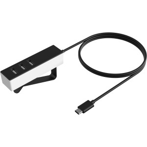 USB-Ladeadapter mit 3 USB-Ports und USB-C Anschluss für Steckdosenleisten.