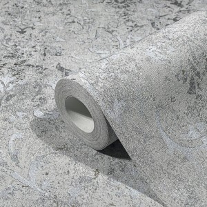 Marburg Vliestapete in Betonoptik Grau-Silber, Rolle einer dekorativen Tapete.