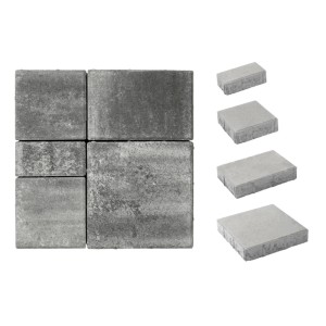 Premac Pflastersteine Klasiko Mehrformat, 6 cm, grau-anthrazit, Betonpflaster für Gartenwege und Terrassen.
