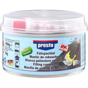Presto Füllspachtel 2 kg Dose für Lackreparatur und Karosseriearbeiten.