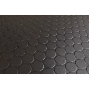Schwarzer Andiamo PVC-Bodenbelag in Noppenoptik, Meterware.