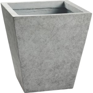 Dunkelgrauer Pflanztopf La Rochelle, 40x37x37 cm, Betonoptik, für Innen- und Außenbereich.