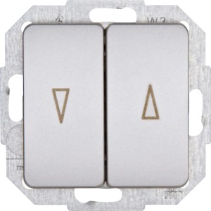 Kopp Jalousieschalter Milano Stahl für Rollladensteuerung, Aufputz-Montage.