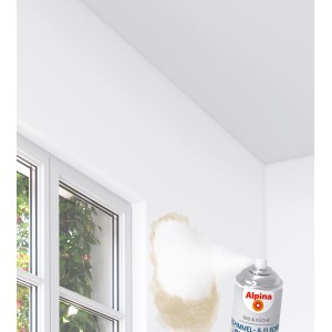 Anwendung: Alpina Schimmel- und Flecken-Blocker Spray beseitigt Flecken in Bad & Küche.