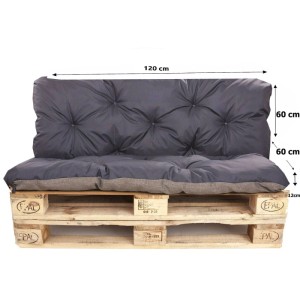 Setgarden Enkel Set Palettenkissen 120x60x60cm Sitzkissen + Rückenkissen 1tlg Marine
