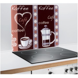 Mehrfarbige Herdabdeckplatte Kaffeeduft von Wenko für Glaskeramik-Kochfelder.