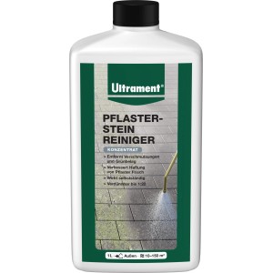 Ultrament Pflasterstein Reiniger 1L Flasche zur Reinigung und Grünbelagentfernung.