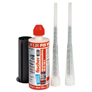 Fischer Injektionsmörtel FIS VS 150 C K mit Kartusche und Statikmischern.