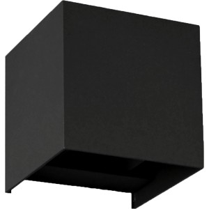 Moderne, anthrazitfarbene E2 Elektro Qube Außenwandleuchte aus Aluminium für Up- und Downlight.