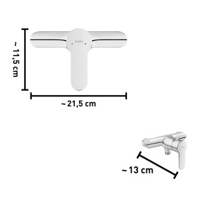 baliv Duscharmatur DU-5890 in Chrom mit Maßangaben.