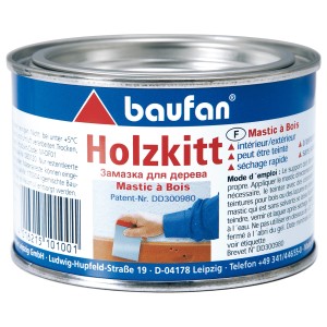 Baufan Holzkitt 200g im Metalleimer, Naturfarben, zum Füllen von Holzrisse und Löcher.