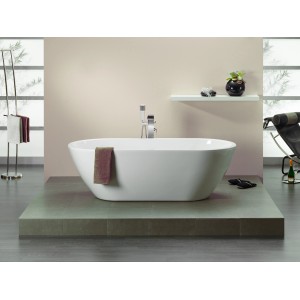 Freistehende, ovale Ottofond Whirlpool Badewanne mit Lightsystem, 190x89,5 cm.