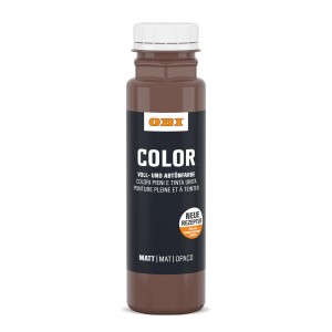 OBI Color Voll- und Abtönfarbe in Dunkelbraun, 250ml Flasche.