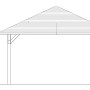 Technische Zeichnung: Skan Holz Pavillon Cannes 3, nussbaum lasiert, mit Höhenangaben. Gartenlaube aus Holz.