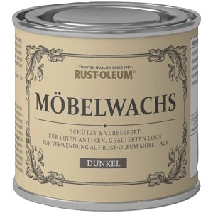 Rust-Oleum Möbelwachs Dunkel matt, 125ml Dose für Kreidefarben, zum Schutz und für antiken Look.