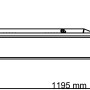 Skizze des schwarzen LED-Deckenpaneels Jacinda, 120x30 cm, mit Maßangaben.