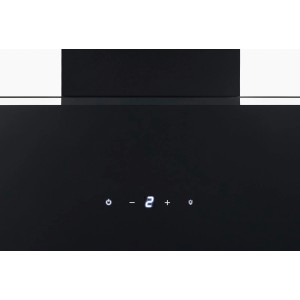 Respekta Schräghaube Lora 80 cm Schwarz mit Touch Control und LED-Beleuchtung.