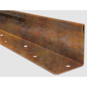 L-Rasenkante, Rost-Braun, 196x5cm, aus Schwarzstahl. Ideal für klare Linien im Garten.