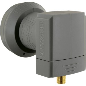 Schwaiger Sun Protect Single LNB in Anthrazit für SAT Anlagen, hitzebeständig und mit vergoldeten Anschlüssen.