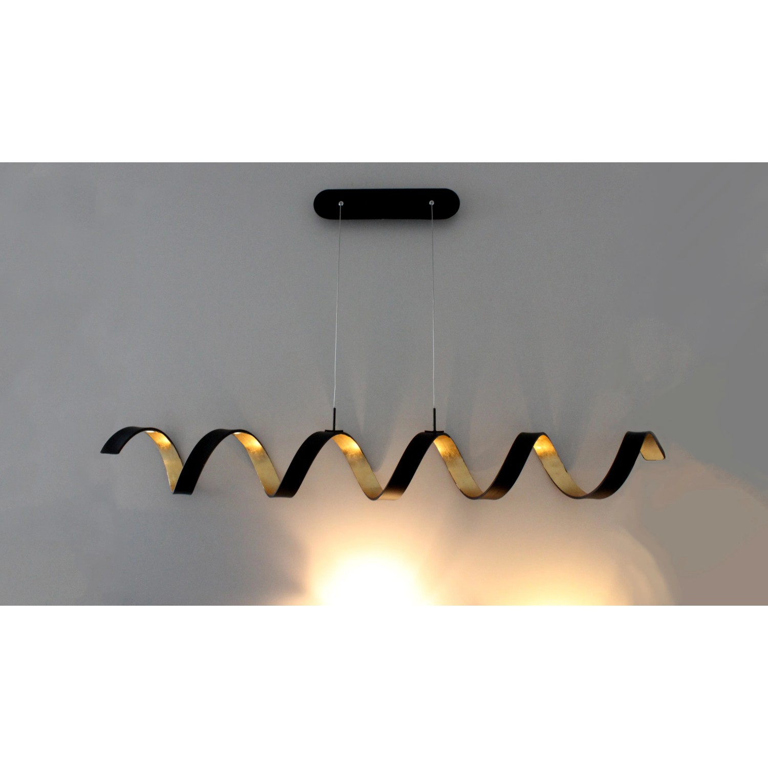 Luce Design LED Pendelleuchte Helix – Dimmbare Hängelampe In Schwarz/Gold, 30W, 1800lm, Warmweiß