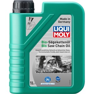 Grüne 1L Flasche Liqui Moly Bio-Sägekettenöl für Motorsägen.