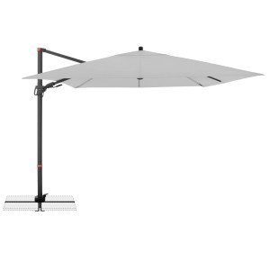 Hellgrauer Doppler Ampelschirm MyZone 280x280 cm mit Kurbelmechanik.