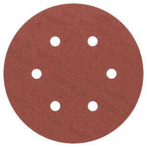Bosch Schleifblatt EfWP K240, Ø 150 mm, für Holz und Farbe. Schleifmittel mit Klettverschluss und 6 Löchern.