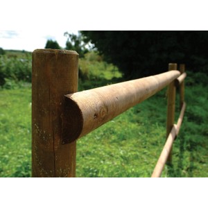 Halbrundholz aus Massivholz, 7x250x3 cm, für Zaunbau und Sichtschutz.