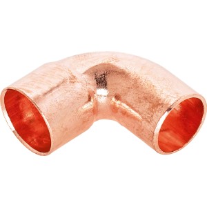 Löt-Winkel Ø 15 mm aus Kupfer für Kupferrohr-Verbindungen.