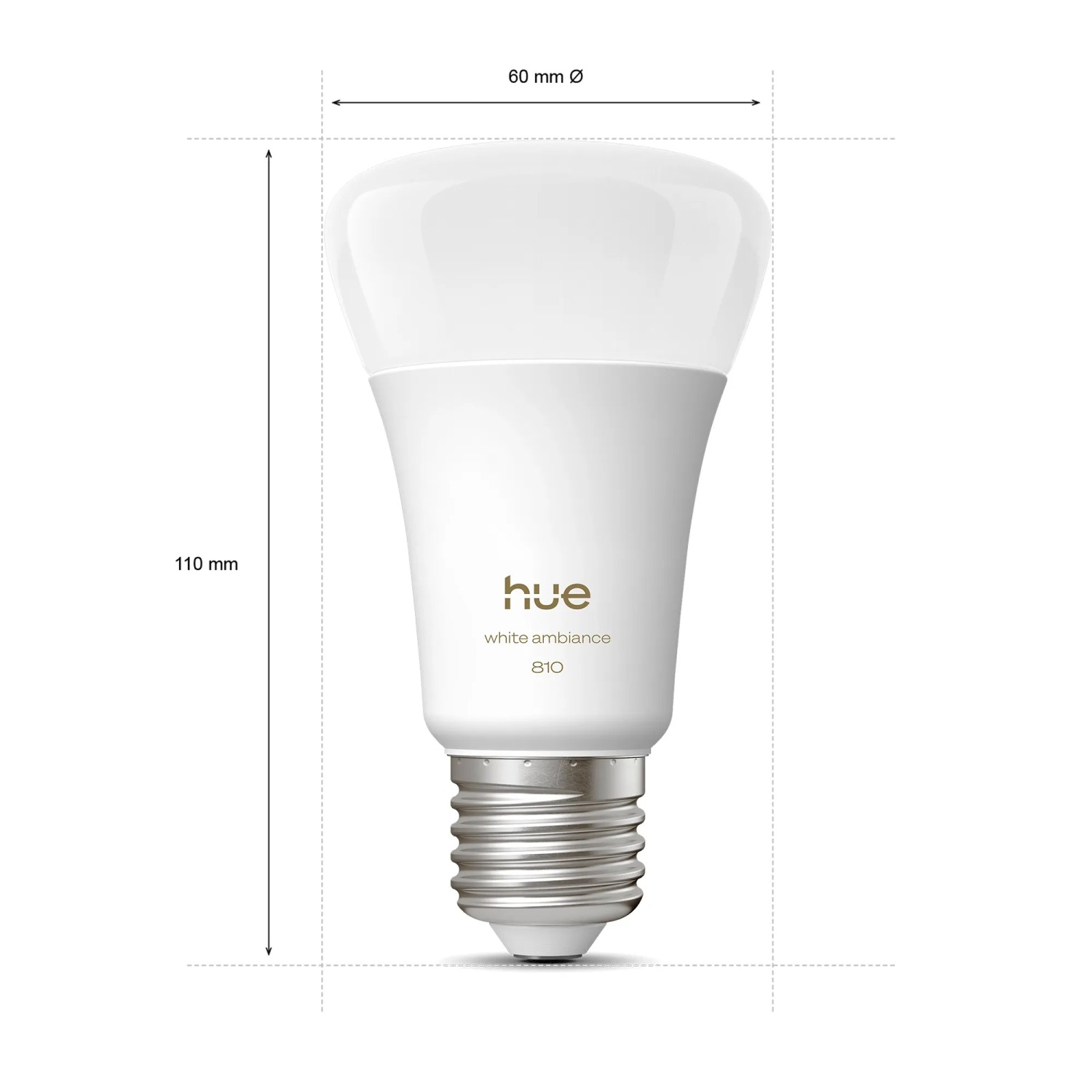 Philips Hue E27 LED Lampe, 3er-Pack. Smartes Leuchtmittel mit Weißlicht-Ambiente und E27-Sockel.