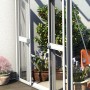 Vitavia Doppeltür-Kit für Gewächshaus Athena, weiße ESG-Doppelschiebetür mit Pflanzen.