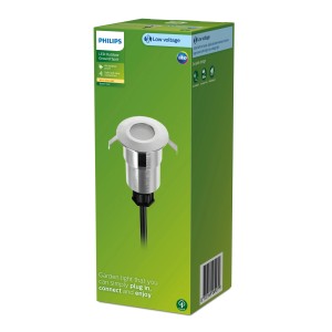 Philips Spore Bodenspot Erweiterung für 24V System, Edelstahloptik. Bodeneinbaustrahler für den Garten.