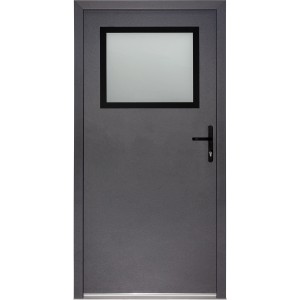 Stahl-Nebeneingangstür NS2 Anthrazit Nach Innen Öffnend 98 x 198 cm Anschlag R