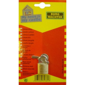 Burg Wächter Vorhangschloss 405 20 SB mit Schlüssel, verchromter Bügel.