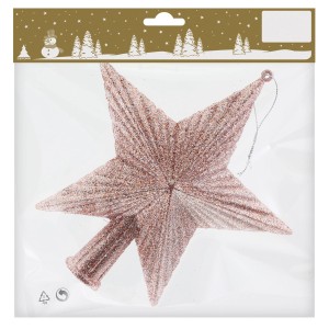 Baumspitze Stern Kunstsoff Rosa 18 cm x 19 cm