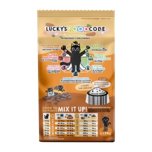 Lucky Lou Katzen-Trockenfutter Adult Geflügel & Ente, 1,7kg Packung.