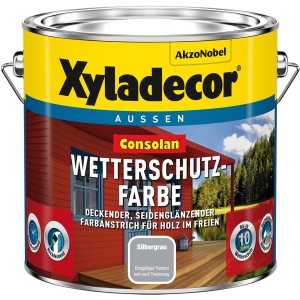 Xyladecor Consolan Wetterschutzfarbe Silbergrau seidenglänzend 2,5 l