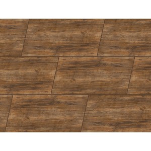 Braune Feinsteinzeug Bodenfliese Eco tile in Holzoptik, 60,4x30,2 cm, für Innenräume.