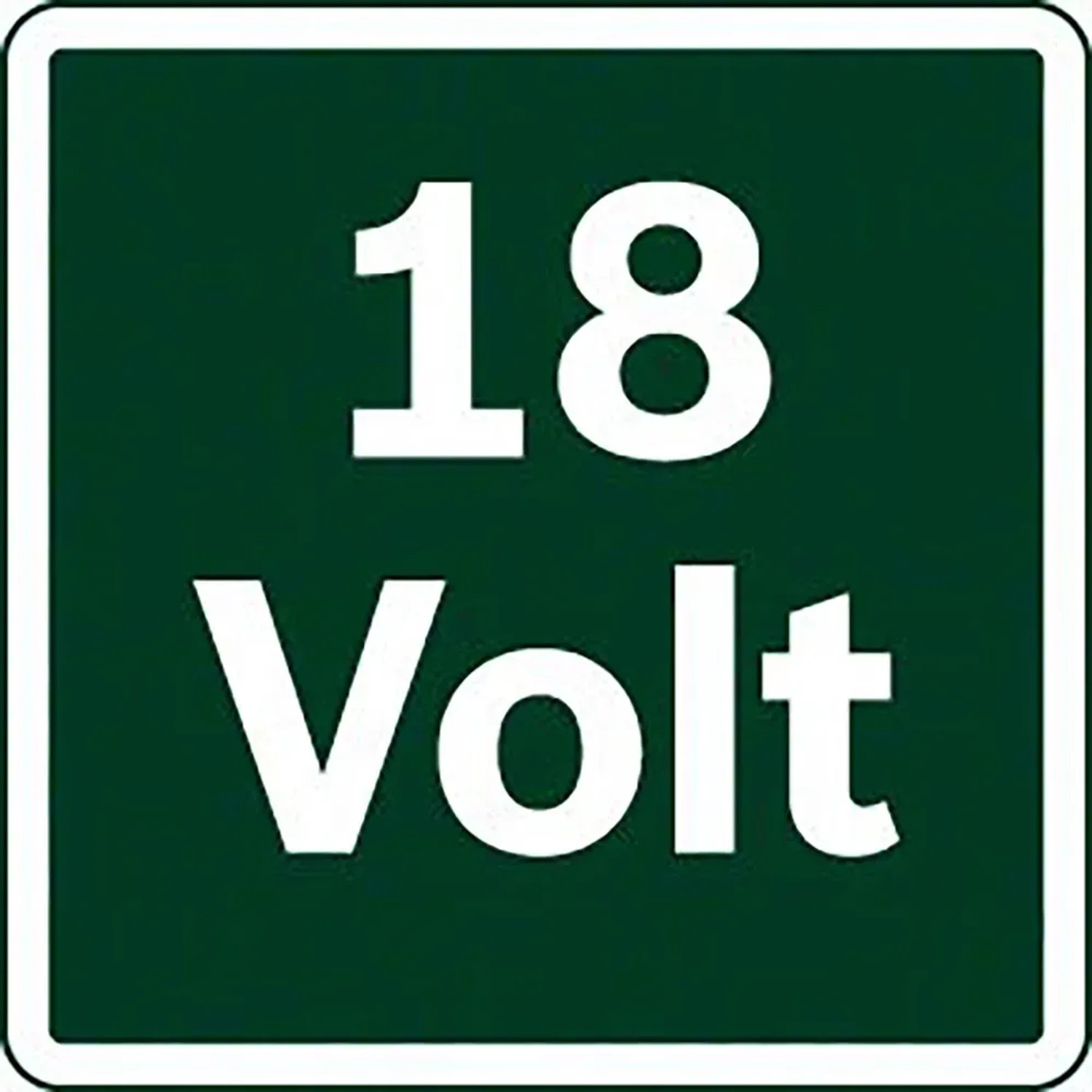 Symbol für 18V Akkus von Bosch, passend für Elektrowerkzeuge und Gartengeräte.