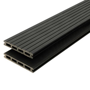 Kovalex Terrassendiele WPC 2 cm x 14,5 cm x 250 cm Anthrazit Matt